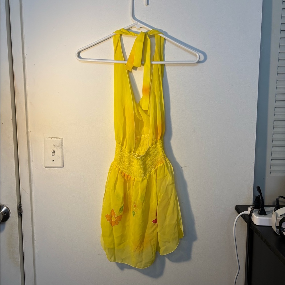 Element Bright Yellow Ruched Dress - Picture 2 of 3